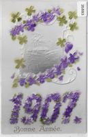 Bonne Annee 1907 - Präge-Litho