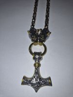 collier tete de loup marteau de thor viking