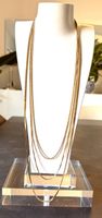 Superbe collier vintage doré à trois rangs - tendance!