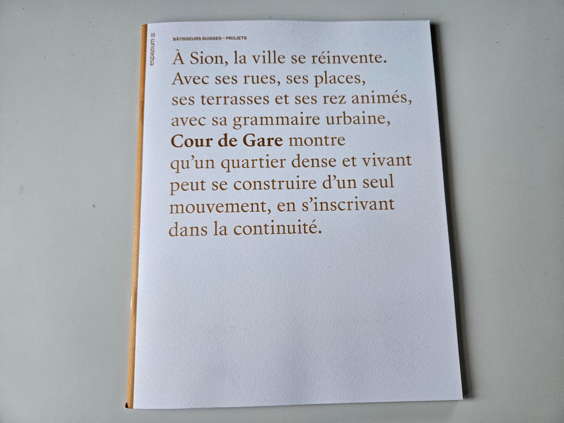 Libri: Quartier Cour de Gare à Sion - Espazium 2025 – Usato da Echandens venduto da annegug