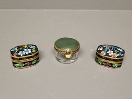 Lot von Drei Miniaturdosen Frankreich um 1900