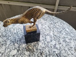 Bronze COUGAR Statue Animal Sculpture Leopard signiert Milo