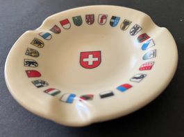 Schweizer Kantonswappen Aschenbecher, Ornamin, Vintage Orig