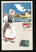AK Junge Frau in Schweizer Tracht, 1911