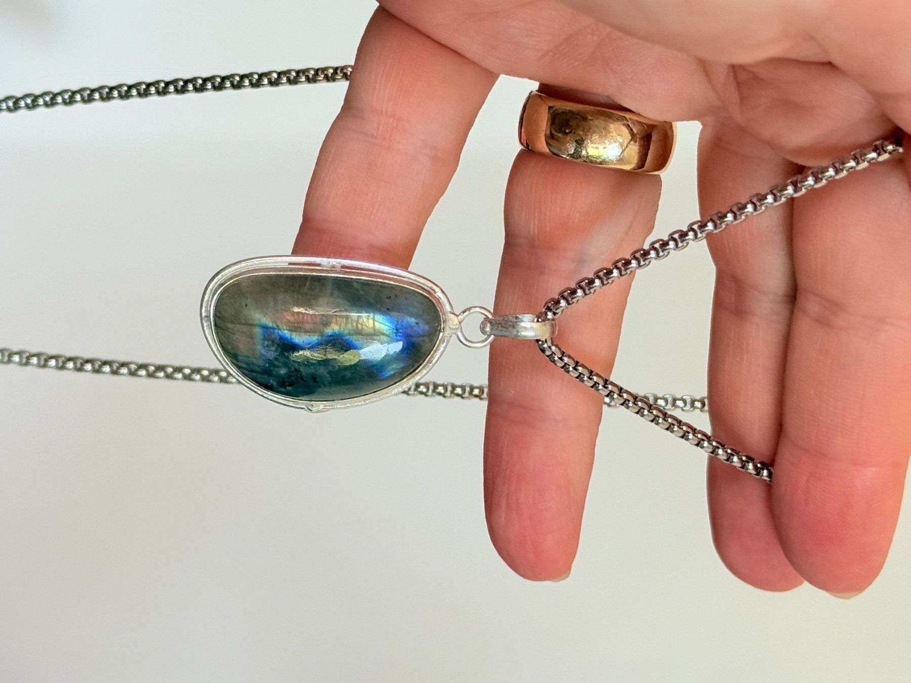 Catenine: Pendentif Labradorite Unique - Bijou Été Bohème – Nuovo e nell'imballaggio originale da Genève venduto da AWWA 4