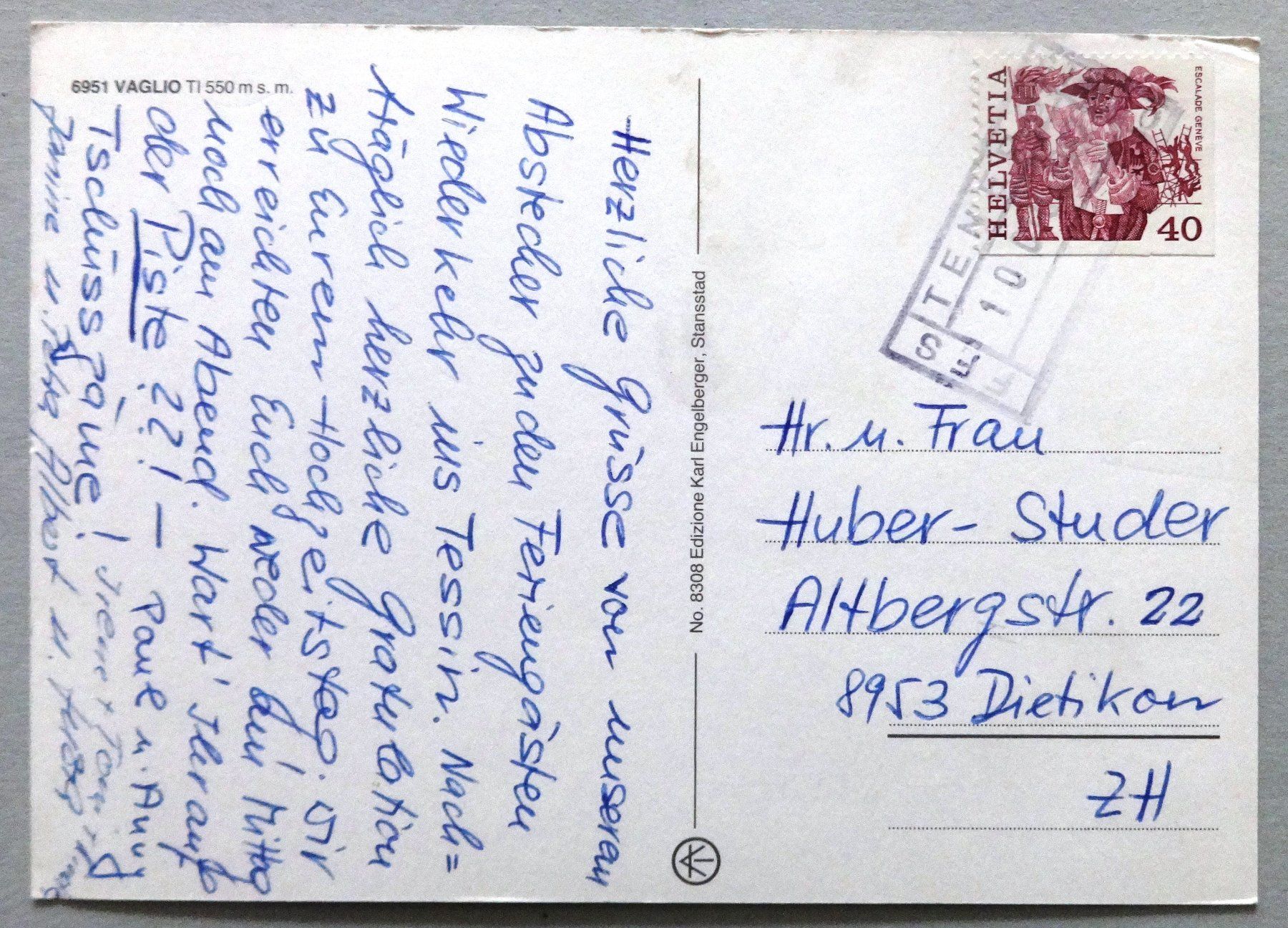 Cartoline postali: Vaglio TI 550 m s.m. – Usato da Fétigny venduto da Billy2miny 1