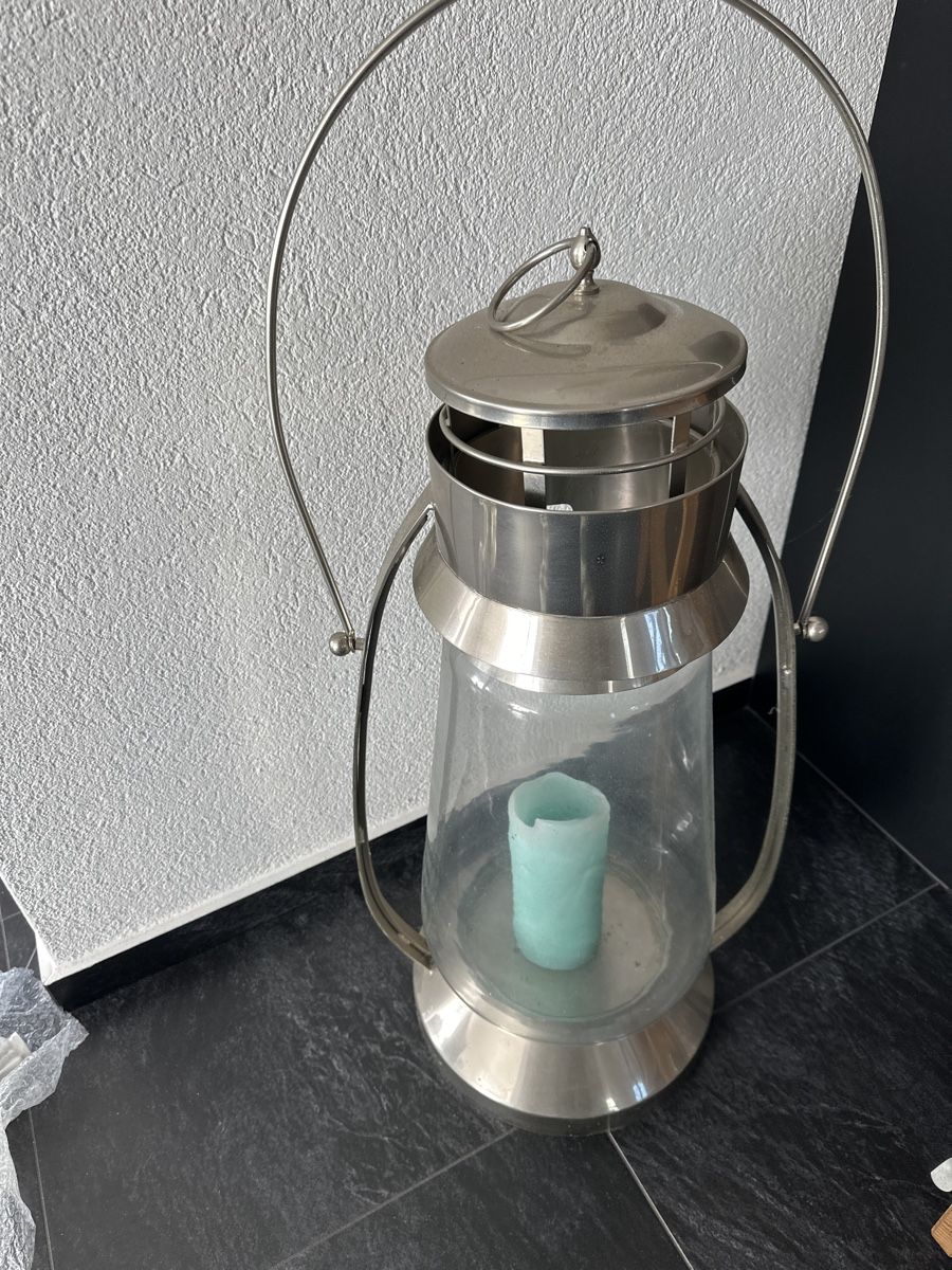 Lanterne: Laterne gross Glas Chrom 74 cm – Usato da Däniken SO venduto da NBdesign