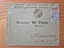 CH-Brief aus 1890 nach Hannover gelaufen Zustandgem. Bilder