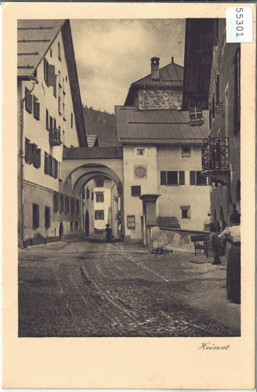 Cartoline postali: Heimat - Zuoz - Dorfpartie – Usato da Ettingen venduto da Kartenplanet