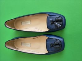 Dunkelblaue Leder-Ballerinas, Gr. 38 - Top Zustand!