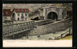 Goeschenen, Gotthardbahn mit Tunnel und 
