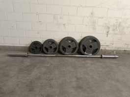 Hantelscheiben Guss 50mm 100kg Set ohne Langhantel