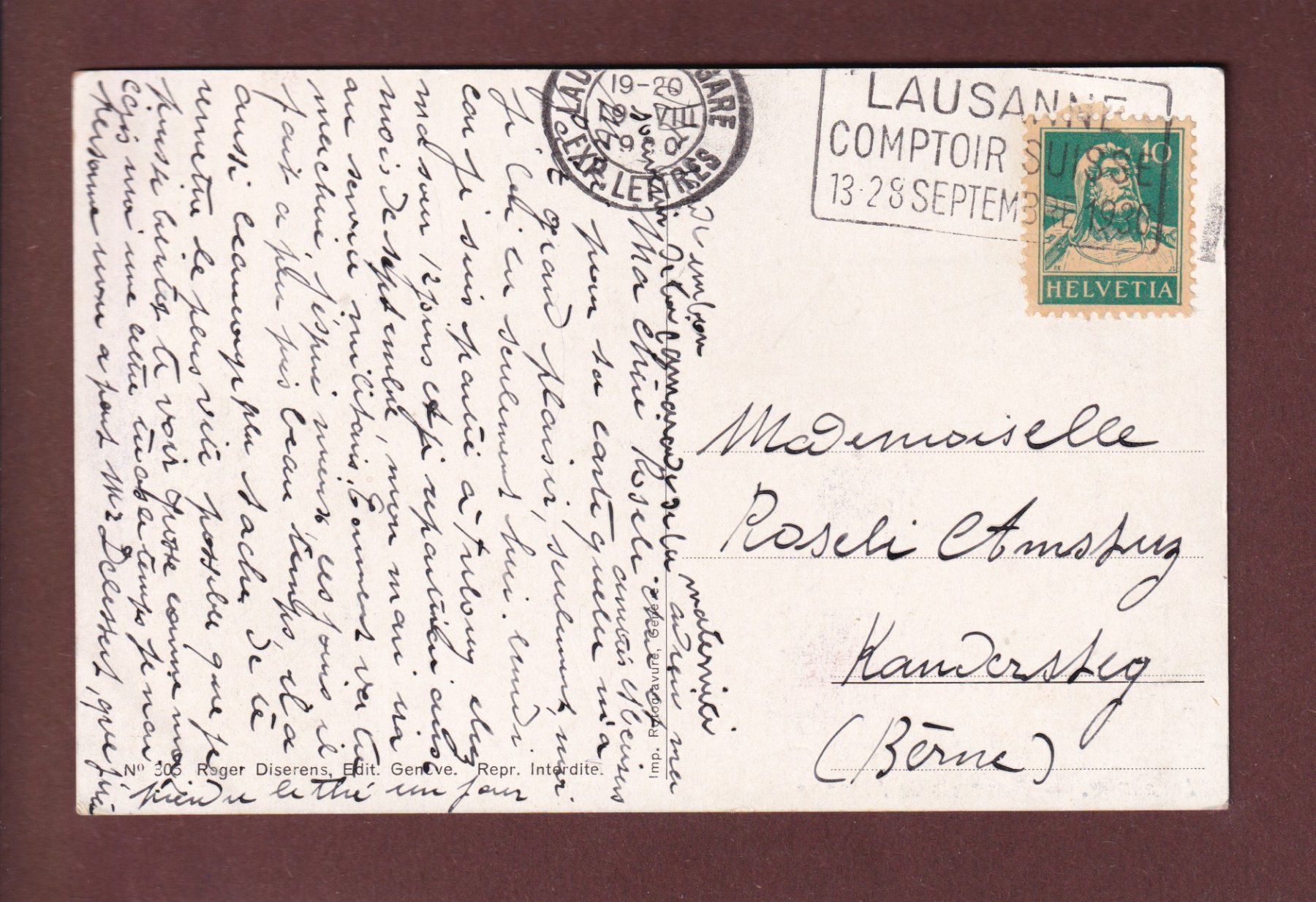 Ansichtskarten: LAUSANNE - Place de la Riponne - 1930 – Gebraucht aus Pully von nicecards 1