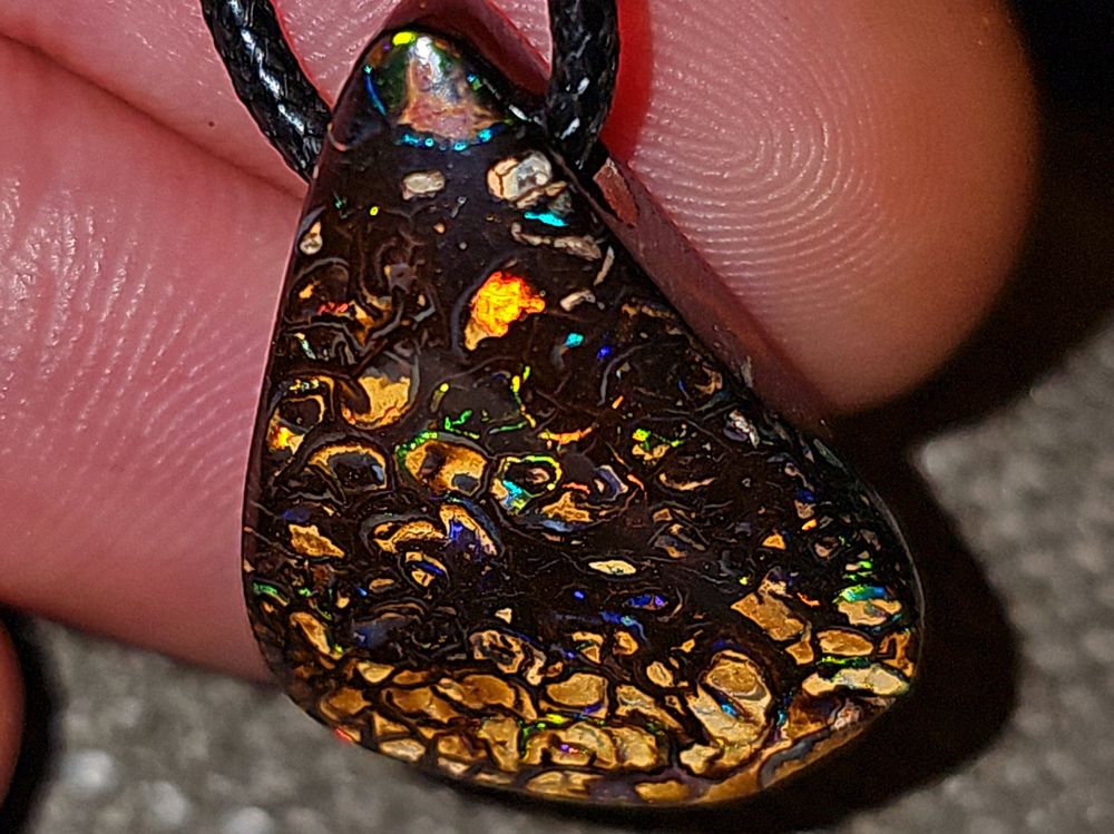 Natürlicher australischer multicolor Boulder Opal Anhänger (Neu und ...