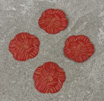 CHANEL: 4er Set CAMELIA in RED ...