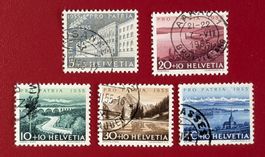 PRO PATRIA SATZ 71 - 75 MIT SCHÖNEN STEMPEL 1955