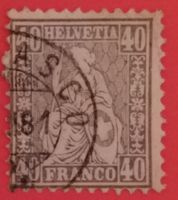 2572C) 42, Sitzende Helvetia Rundstempel Kt. 220.-