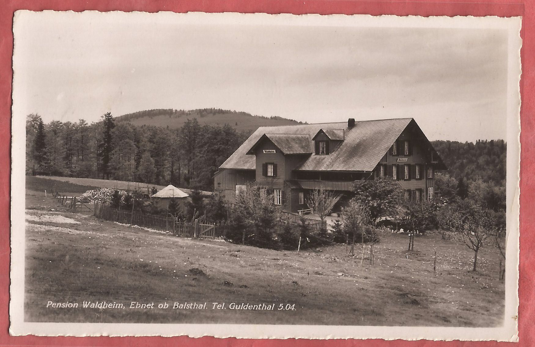 Ansichtskarten: Ebnet ob Balsthal - Pension Waldheim - ca. 1930 – Gebraucht aus Fislisbach von Porano