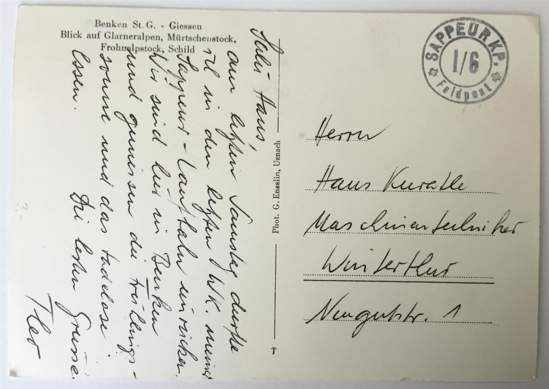 Cartoline postali: BENKEN Giessen Linthbrücke – Usato da Jona venduto da philajona 1