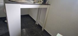 Bartisch / Küchenbar mit Stauraum - Weiss / Grau