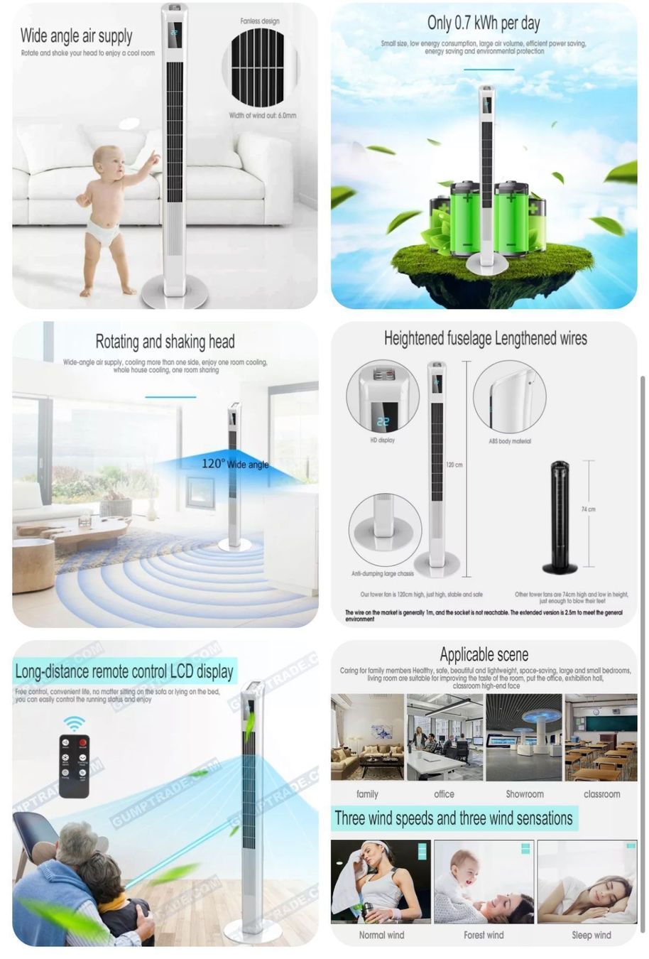 Ventilatori: + 120cm Turmventilator mit Fernbedienung Ventilator Timer Sä – Nuovo e nell'imballaggio originale da Amriswil venduto da JaJa-Express 3