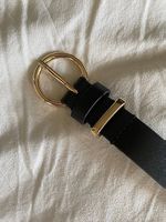 Schwarzer Ledergürtel, Grösse 75