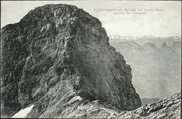 ALPSTEIN Aufstieg zum Kalber-Säntis (Wanderer am Lysengrat)