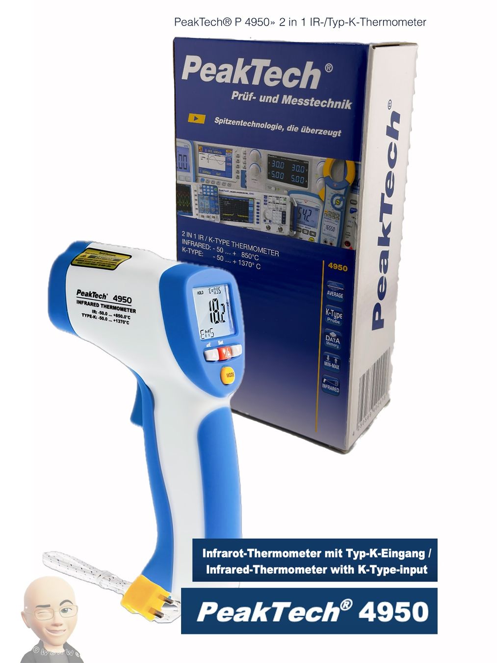 Autres articles pour la maison: Peak Tech 4950  Infrarot-Thermometer mit K-Eingang – Neuf avec emballage d'origine à Istighofen par Waswo