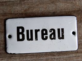 hübsches antikes Emailschild Bureau Büro Deko Werbung Loft