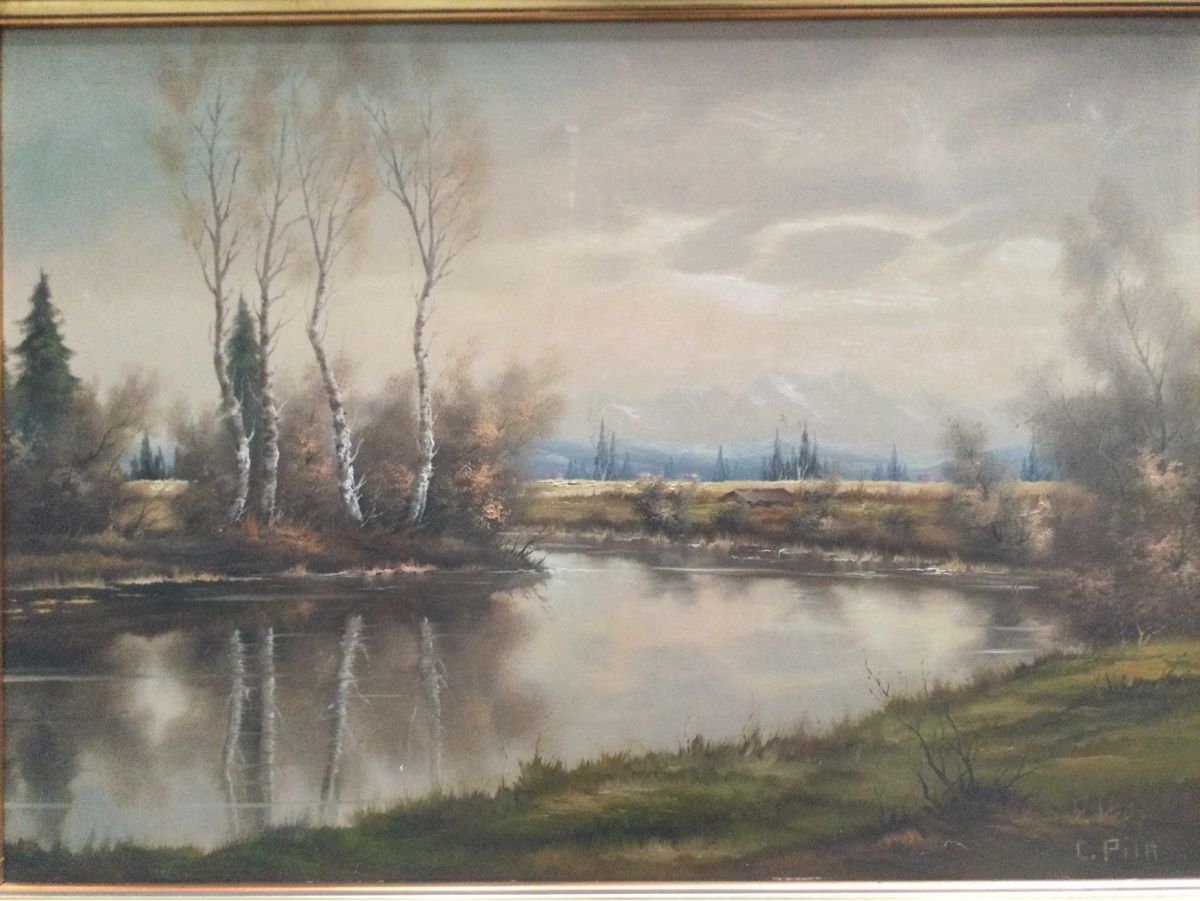 Gemälde: Ölbild / Corrado Pila / Flusslandschaft mit Rahmen – Gebraucht aus Altnau von corinna_oe 7