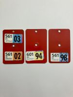 3 Stk. Veloschilder, Vignette - Fahrrad-Nummern