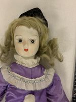 Antike Clown Puppe, Porzellan, ca. 65cm