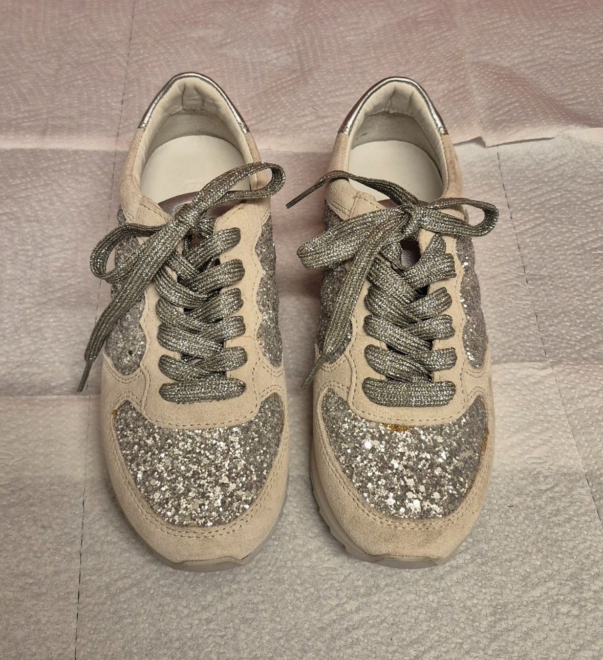 Navyboot Scarpe da donna: Glitzer Sneaker silber, Grösse 35, Top Zustand NAVYBOOT – Usato da Zürich venduto da Roberto040 1
