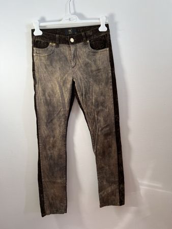 Samthose, Gr. 38, gold oliv