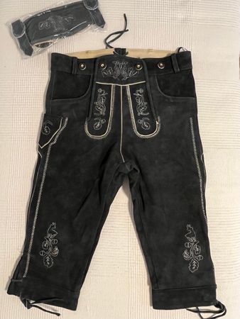 Traditional German Leather Lederhosen, Size 50, NEW!