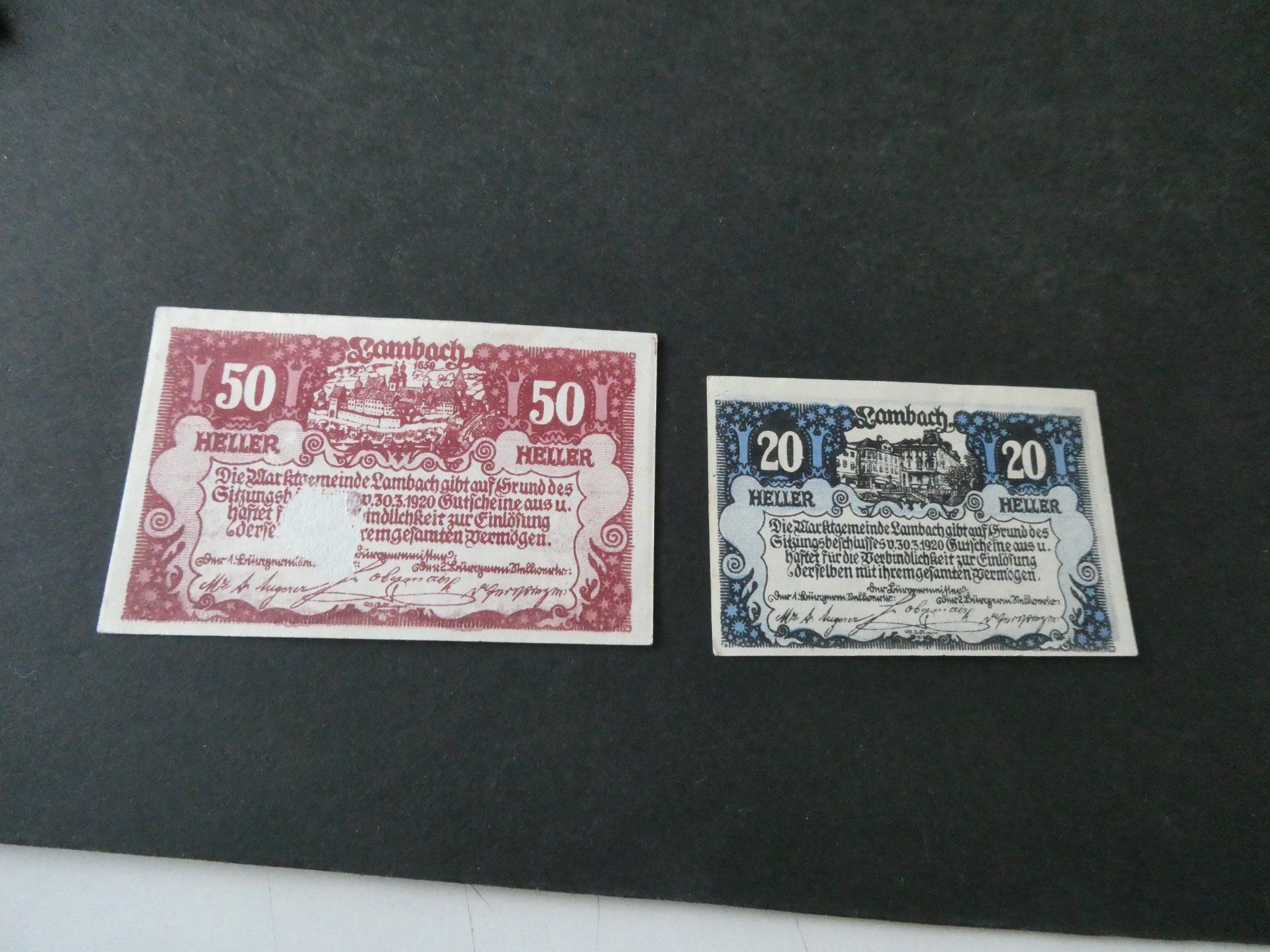 Banknoten: Oesterreich, Lambach - Notgeldscheine – Gebraucht aus Hinterforst von Rohusri