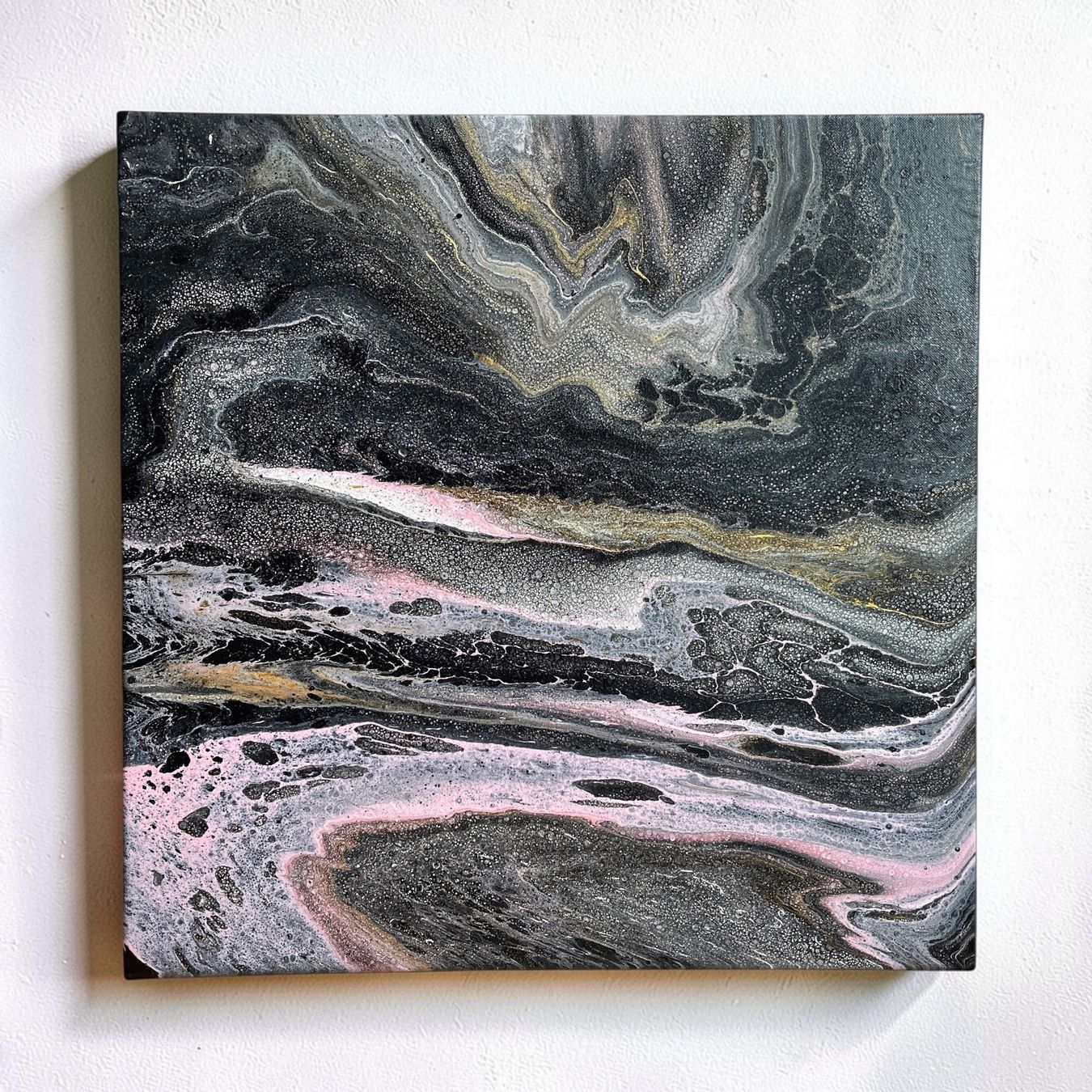 Tableaux: Abstraktes Acrylgemälde "Stardust" 58x58cm Original – Neuf (Voir description) à Hochdorf par Jaxandrasartroom