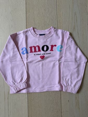 Mädchen Pullover rosa Grösse 110 Amore Print neuwertig