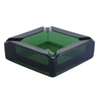 Vintage Smaragdgrüner Glas-Aschenbecher – Quadratisch