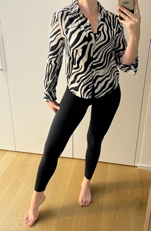 Hochwertige Designerbluse Zebra animalprint tiger S M 36 38