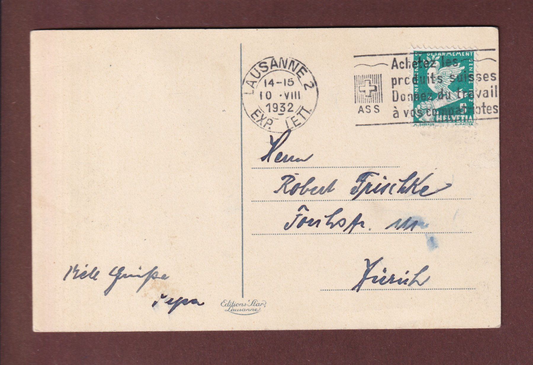 Cartes postales: LAUSANNE - 11 images - 1932 – D'occasion à Pully par nicecards 1