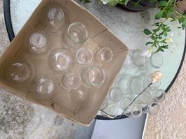 Médecine, ventouses anciennes en verre artisanale