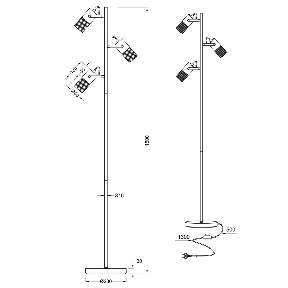 Lampade: Stehleuchte, Fussschalter, 150 cm Höhe – Nuovo (secondo la descrizione) da Kreuzlingen venduto da Smart-Light 4
