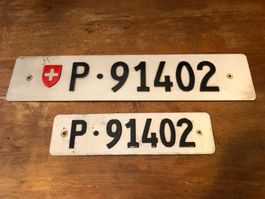 2x Nummernschild Post PTT 91402 ausrangiert