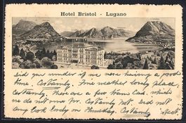 Lugano, Hotel Bristol mit Monte Bré, Mo