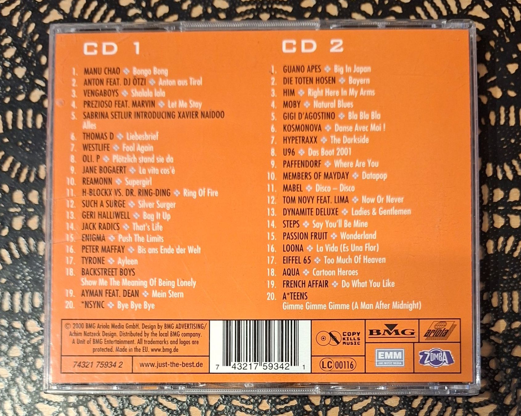 CD: Just The Best Vol. 2-2000, 2CD Hit Compilation Sampler 2000 – Usato da Schönenberg TG venduto da breiti12 1