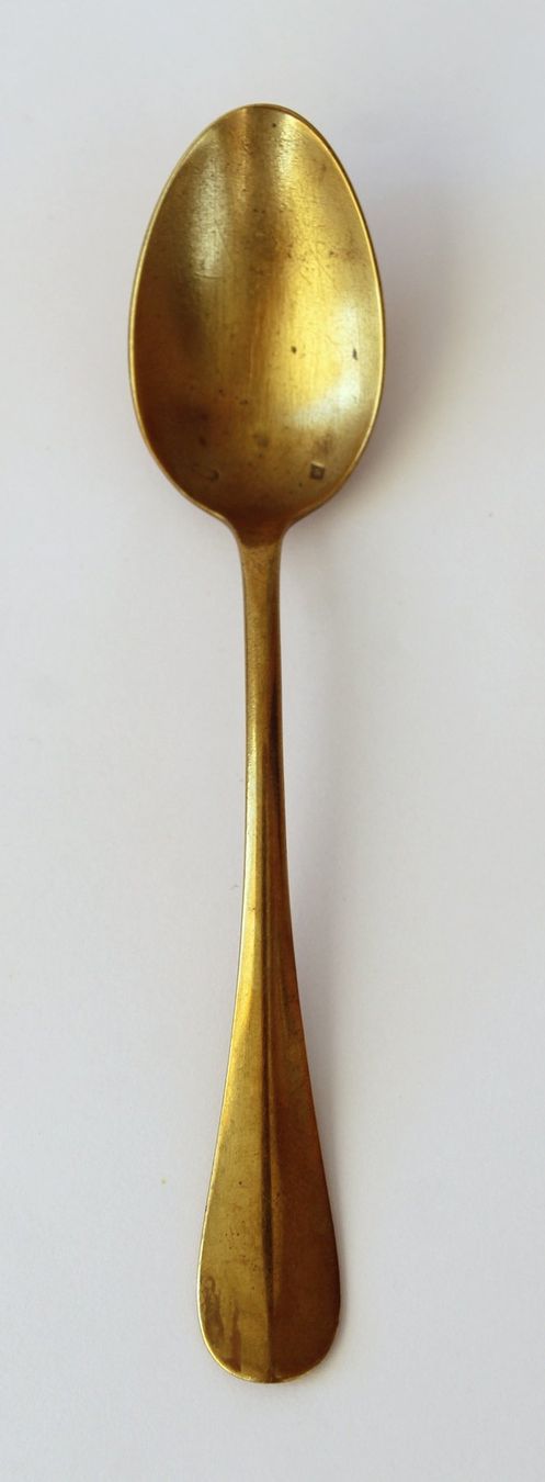 Löffel: 3 antike goldfarbene Kaffee- oder Tee-Löffel punziert – Gebraucht aus Zürich von Auctionata 3