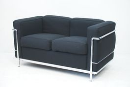 Cassina LC2 2er Sofa Le Corbusier Stoff schwarz