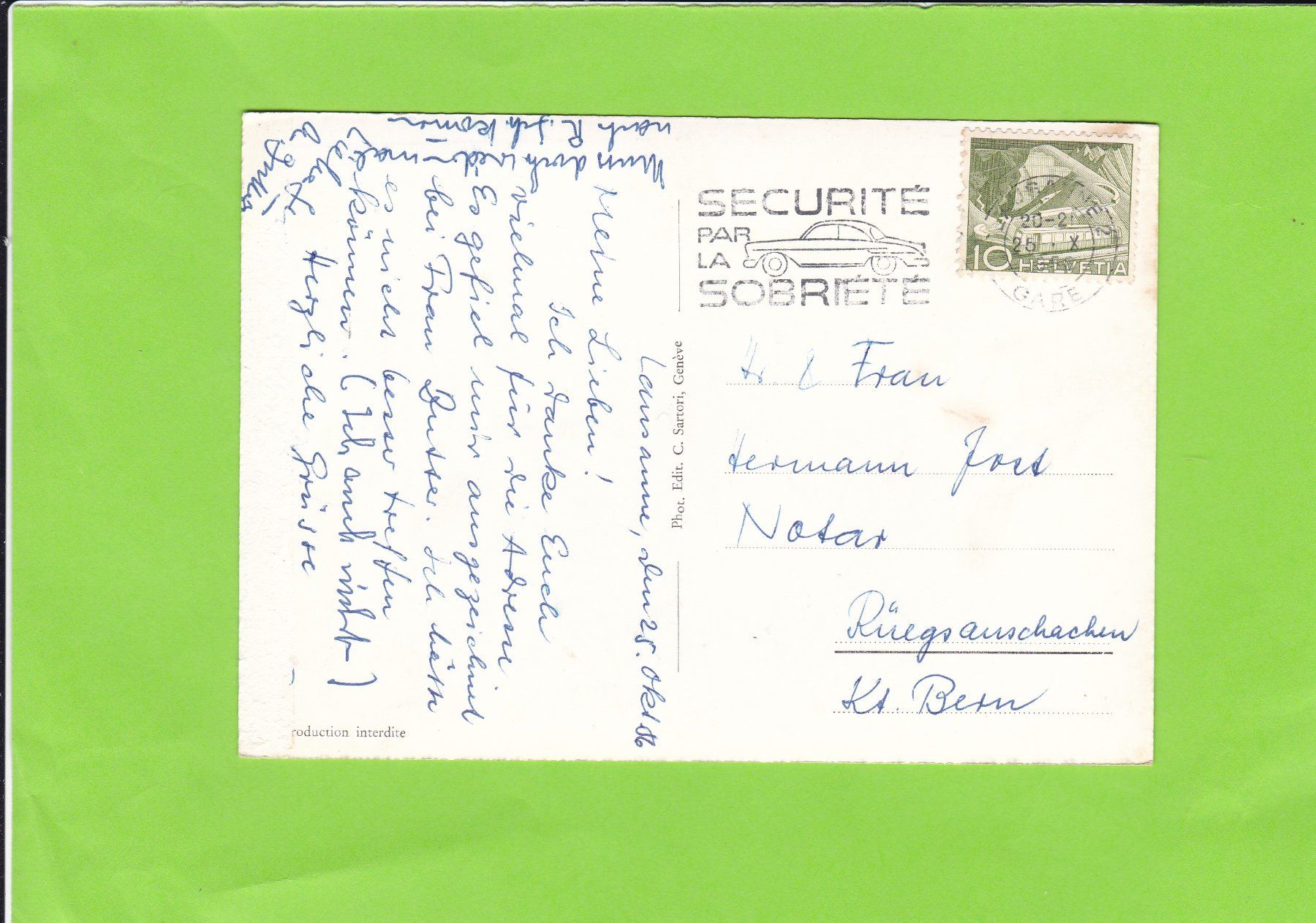 Cartoline postali: Lausanne – Usato da St. Peterzell venduto da neckertal 1