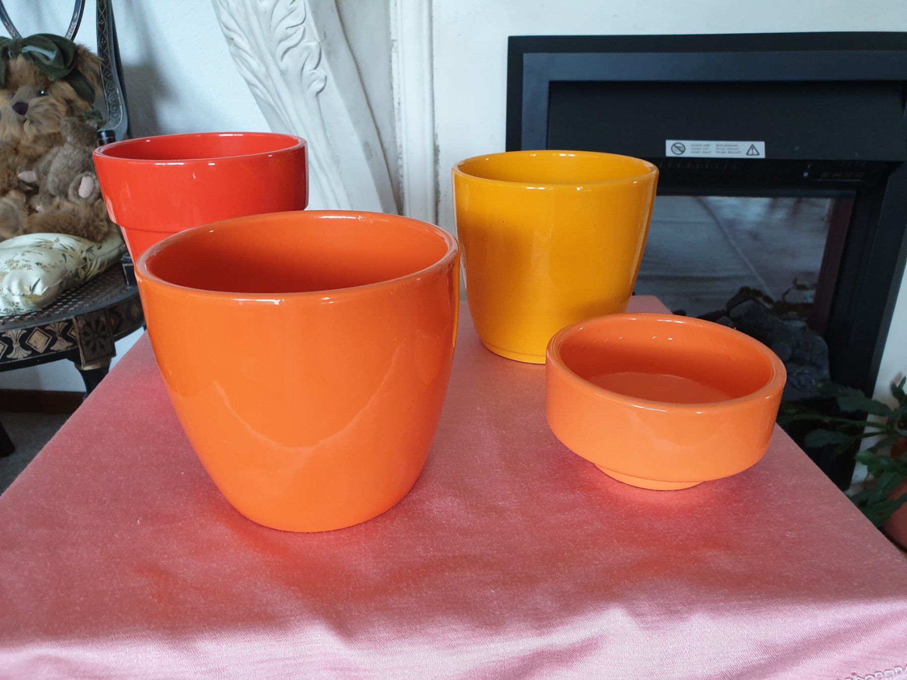 Vasi per fiori: 4 Cachepots/Töpfe orange – Usato da Tuggen venduto da Mviola2
